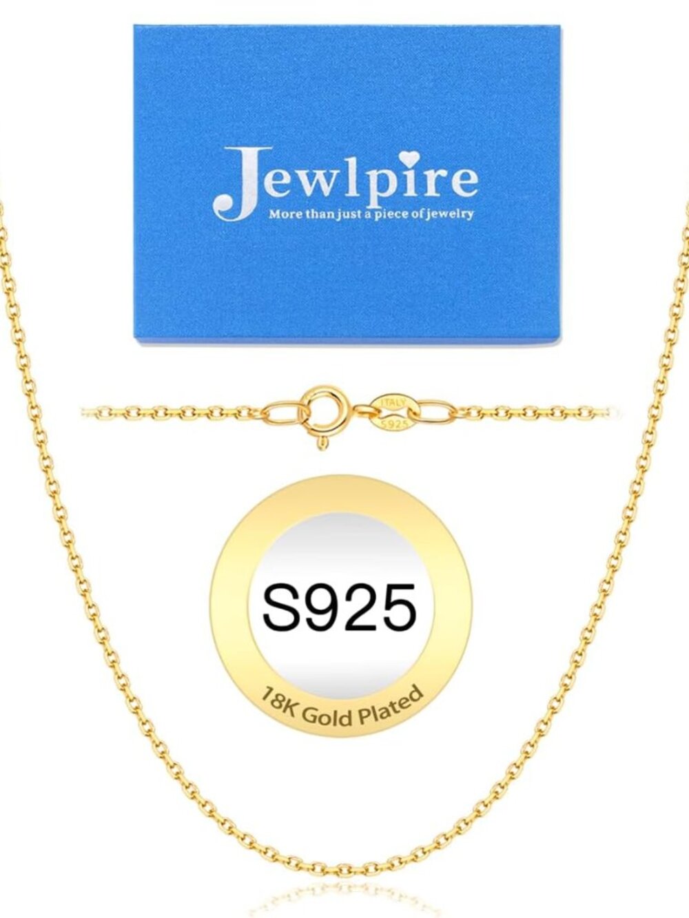 925 Sterling Silver Chain Necklace Chain for Women 1.1mm Cable Chains Necklace U
